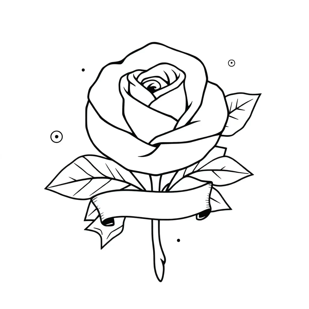 Roses, tattoo, black, white, black and white coloring pages for kids