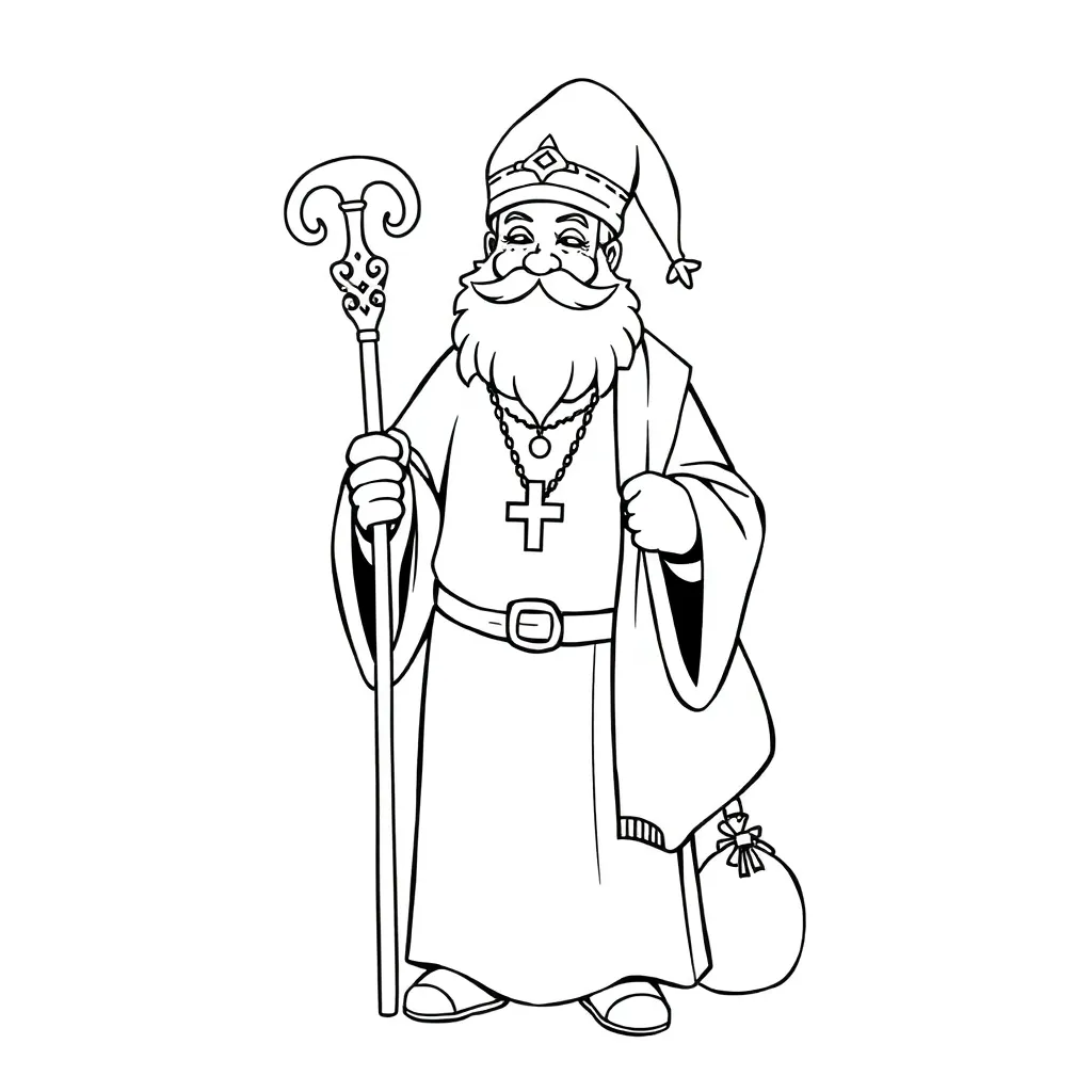 Sinterklaas Religieuze Figuur Culturele Traditie Feestelijke Viering Creatieve Activiteit coloring p