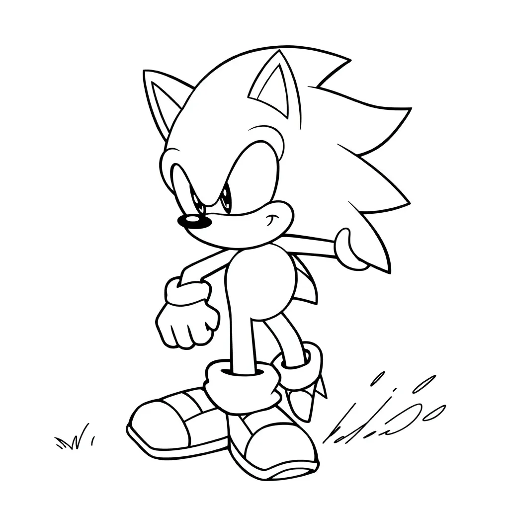 Sonic the Hedgehog Adventure Speedster Coloring Page for Kids