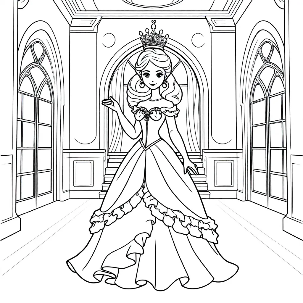 Free Princess Coloring Page for Kids