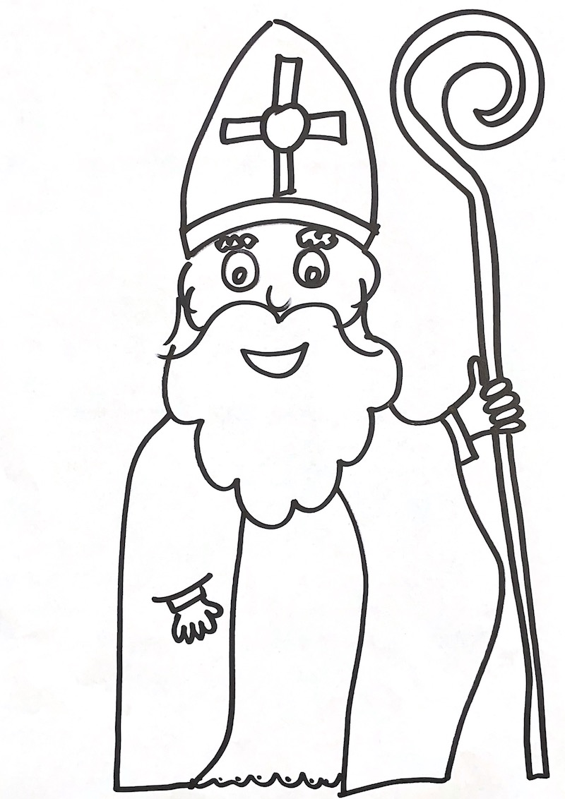 Free Printable Easy Santa Coloring Page for Kids