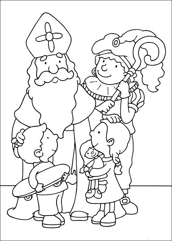 Free Printable Saint Nicholas, Sinterklaas, and Children Coloring Pages for Kids