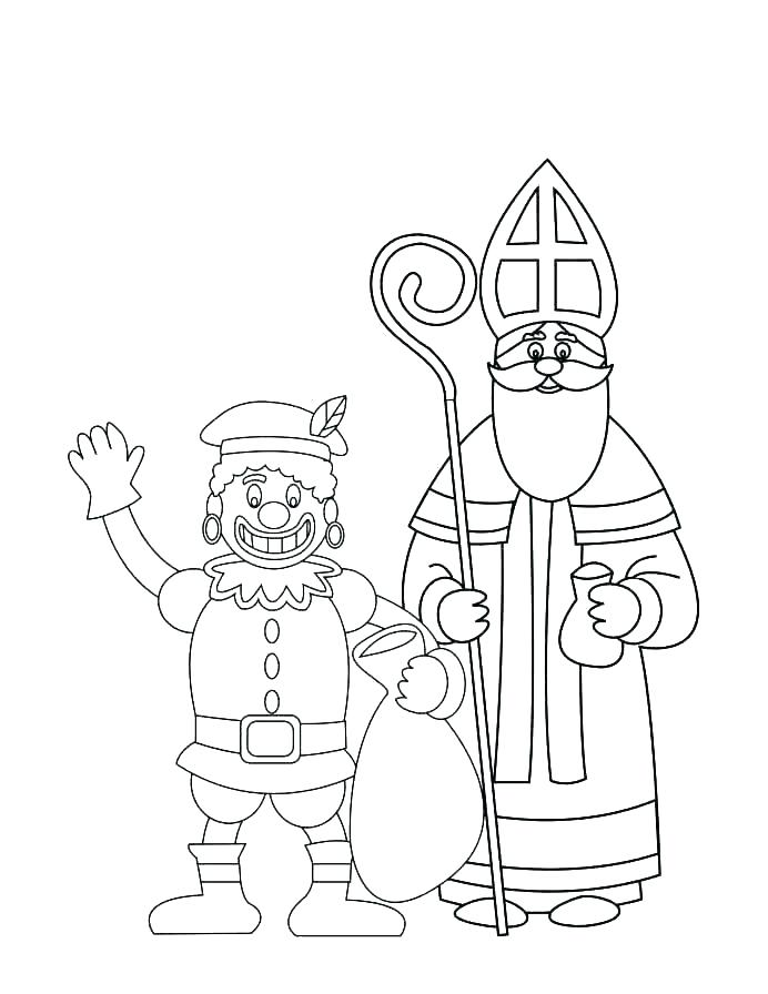 Free Printable Easy Sinterklaas Coloring Page for Kids
