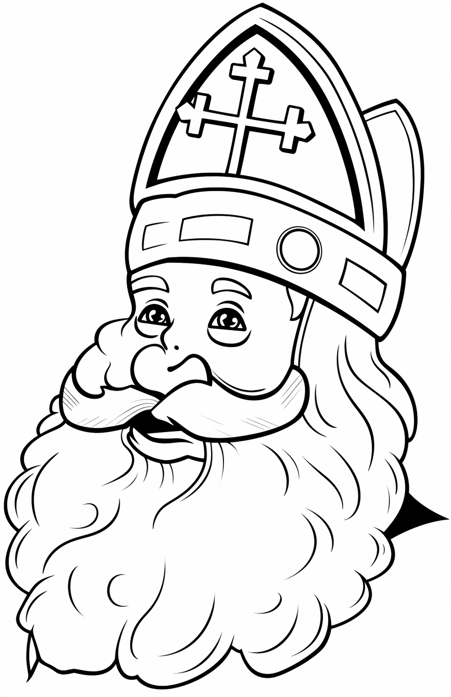 Free Happy Saint Nicholas Coloring Page for Kids