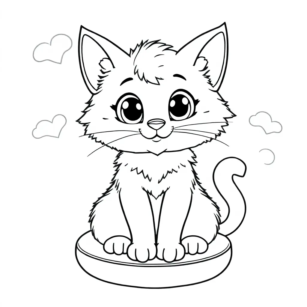 Free Cat Coloring Page for Kids