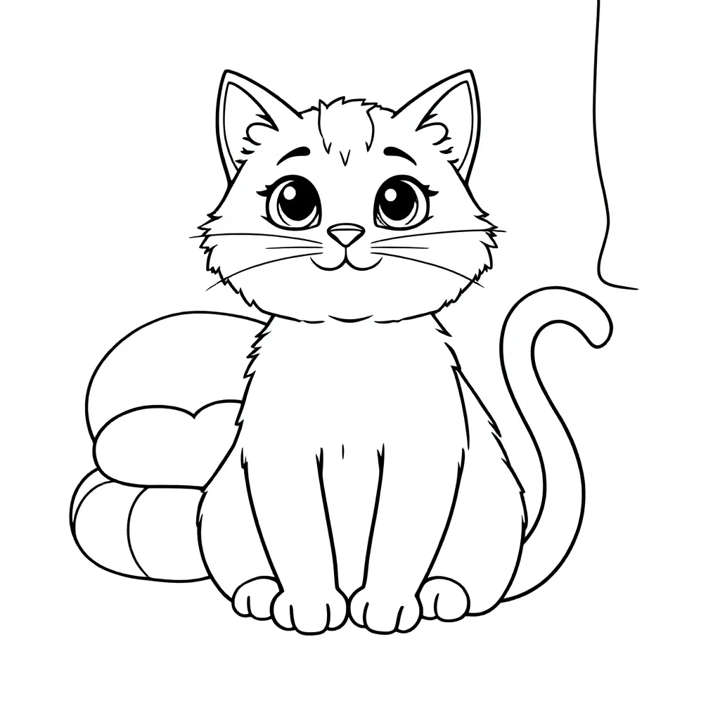 Free Cat Coloring Page for Kids