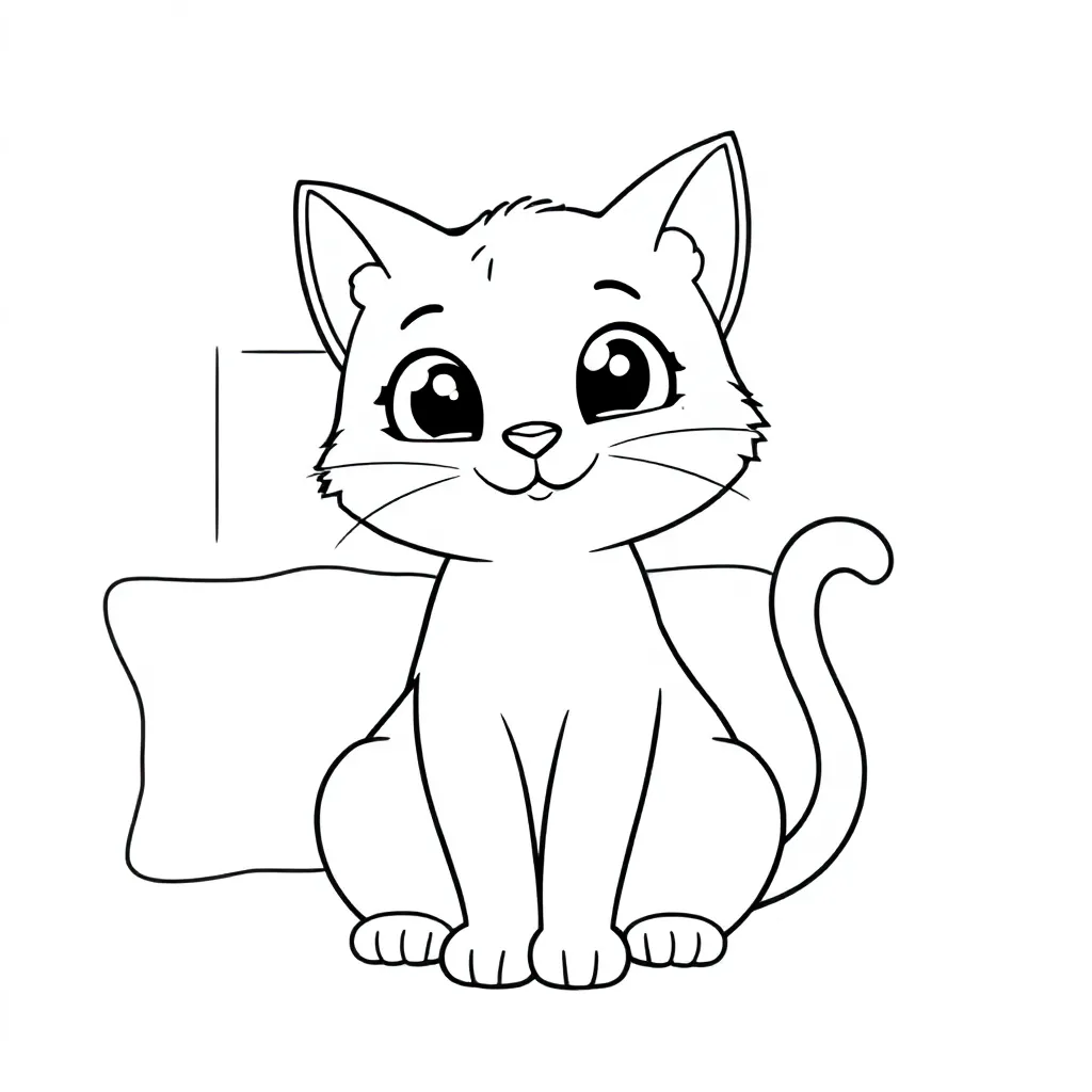 Free Cat Coloring Page for Kids