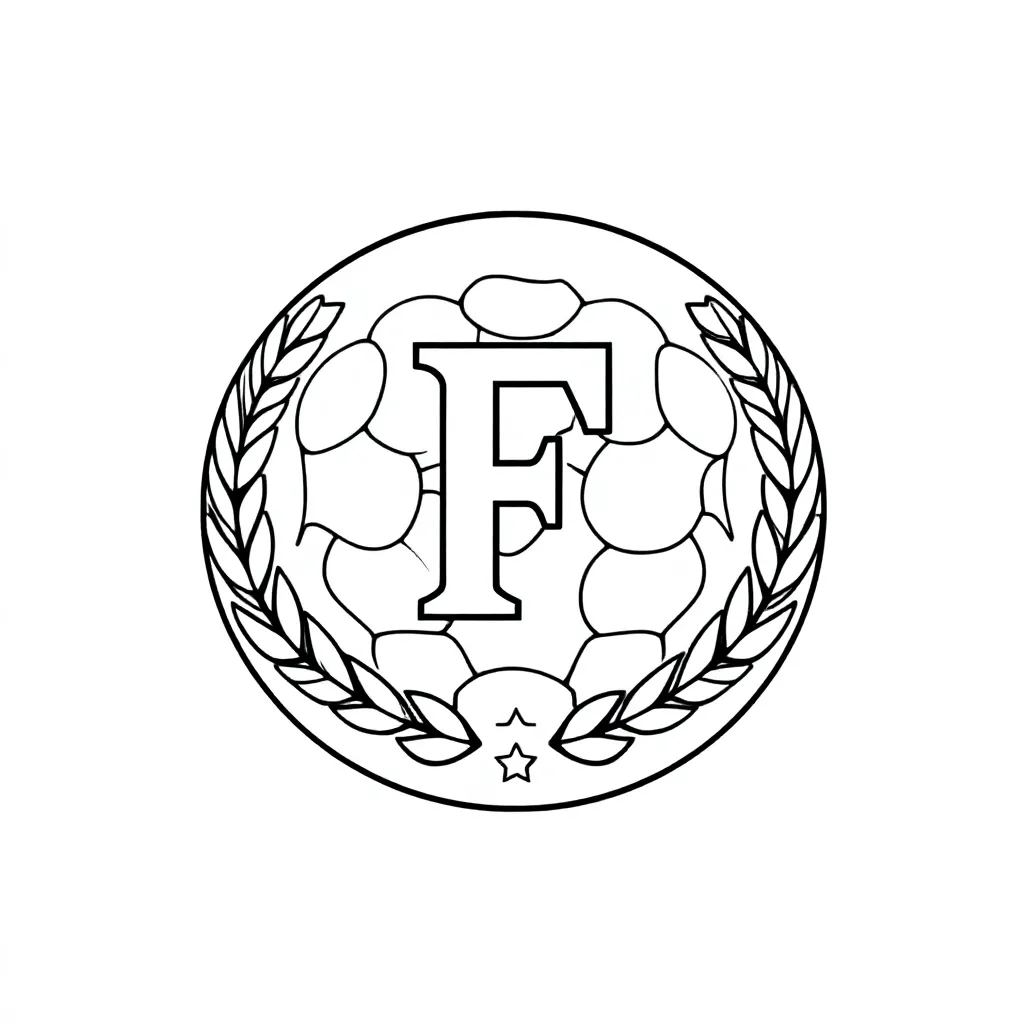 Free Feyenoord Football Club Logo Coloring Page for Kids