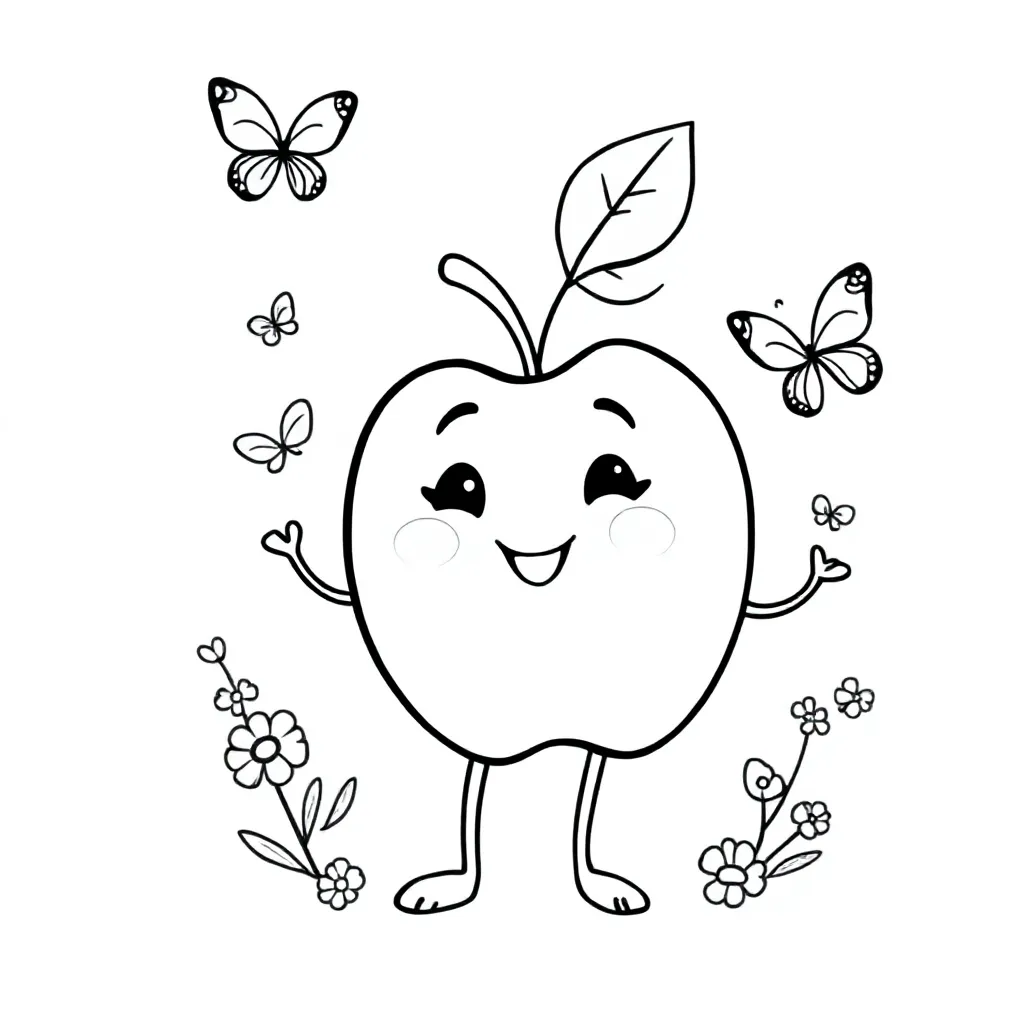 Free Apple Egg Coloring Page for Kids