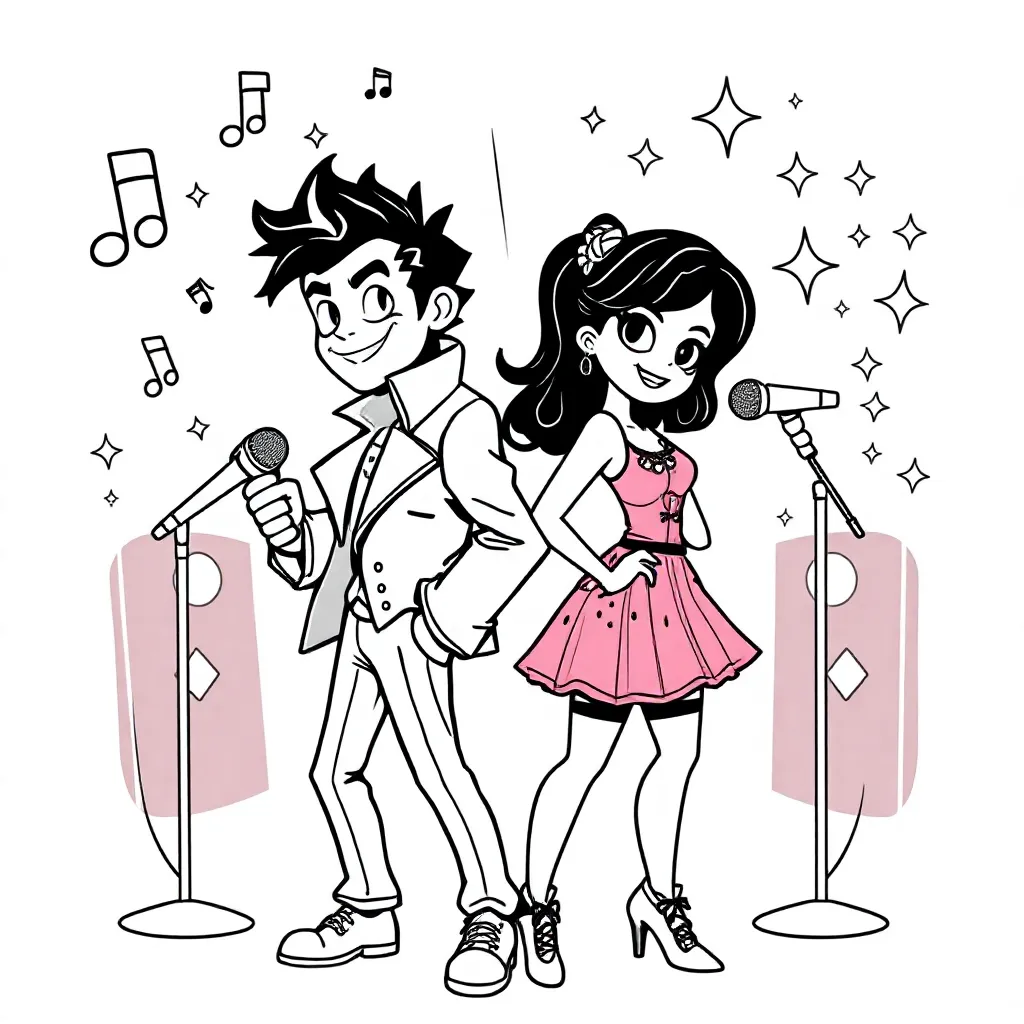 Free Coloring Page: Bruno Mars and Blackpink's Rose

(or)

Free Printable Coloring Page: Bruno Mars and Rose (Blackpink)