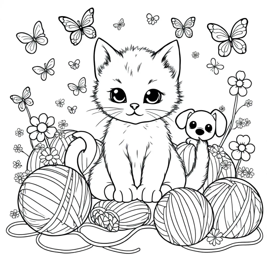 Free Kitten Coloring Page for Kids