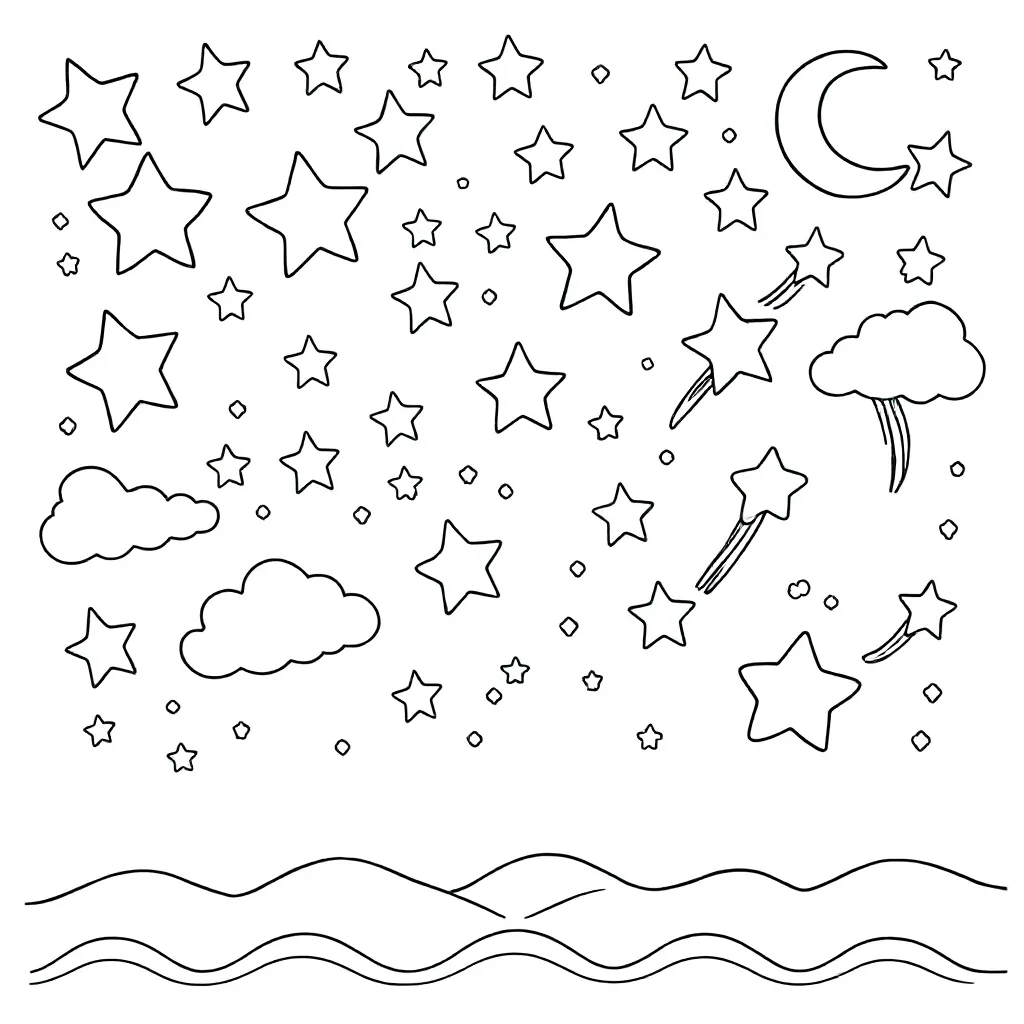 Free Star Coloring Page for Kids