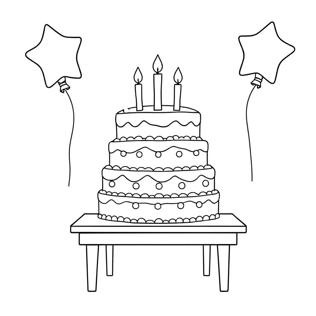 Free Birthday Cake Coloring Page for "Alexander" with "19 Years"