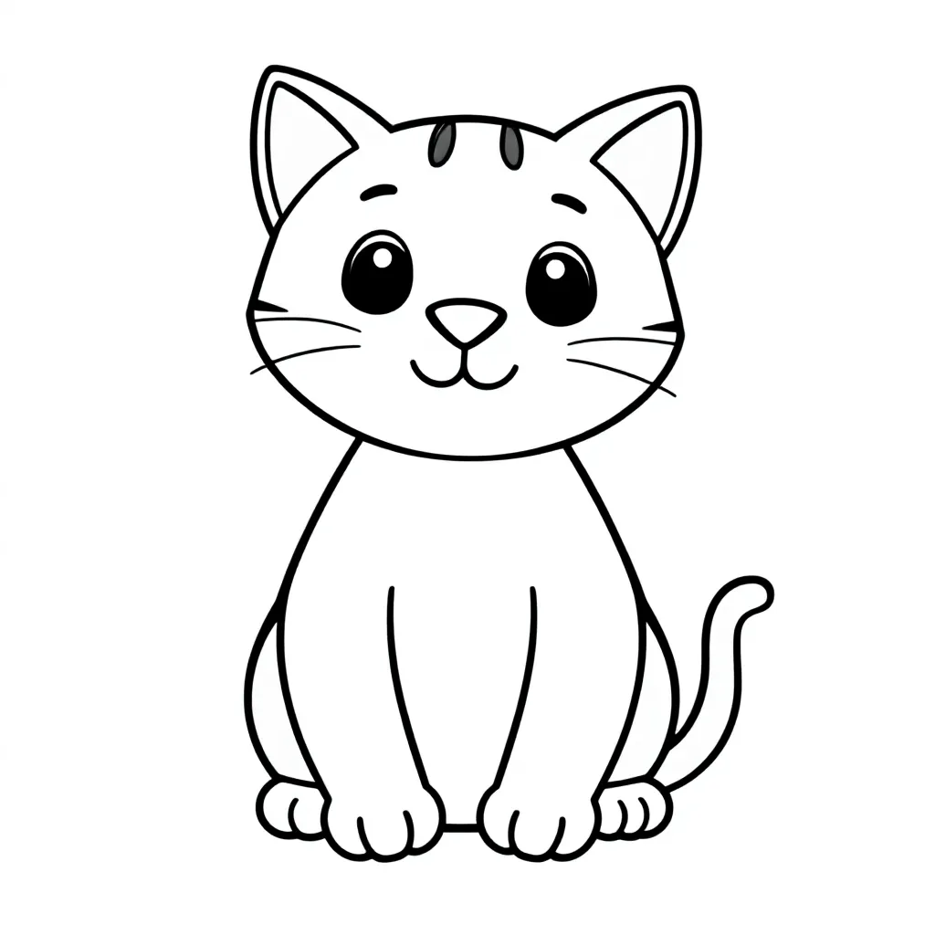 Free Cat Coloring Page for Kids