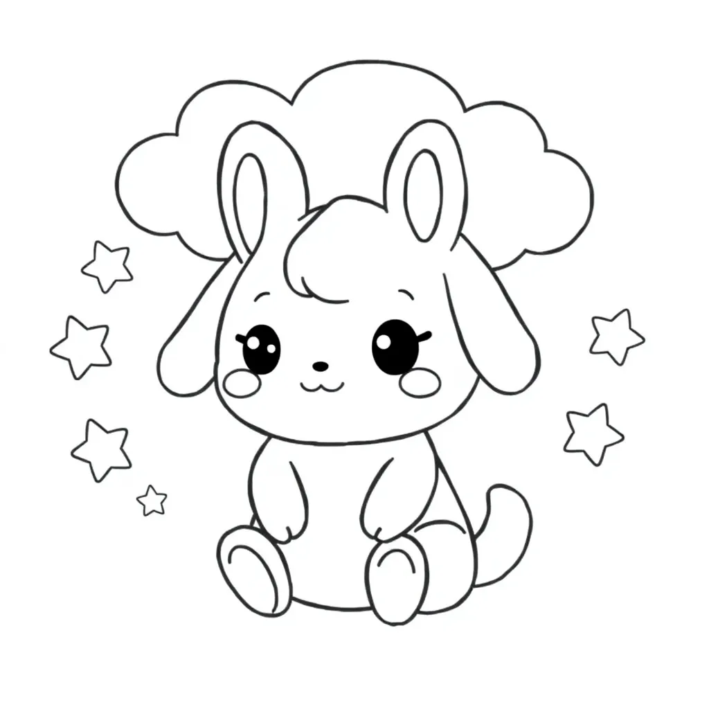 Cinnamoroll black and white coloring pages for kids