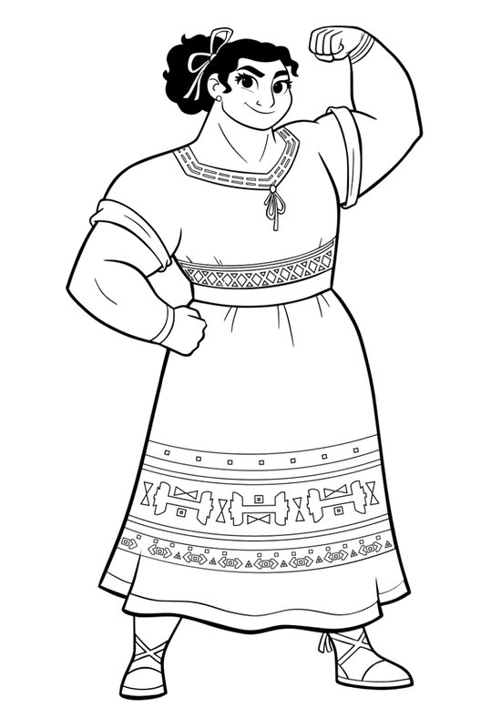 Coloring Page Encanto Luisa Madrigal