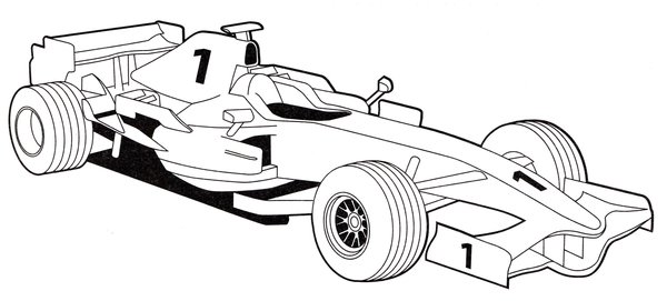 Coloring Page Formula 1 Number 1 Race Car