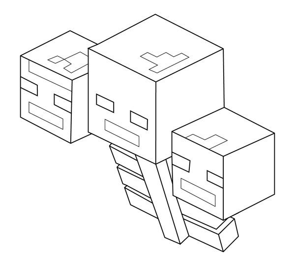 Coloring Page Minecraft Wither