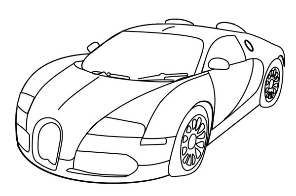 Coloring Page Car Bugatti Simple