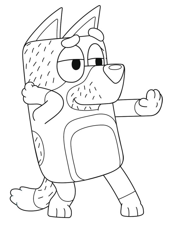 Coloring Page Bluey Dad Bandit Dancing