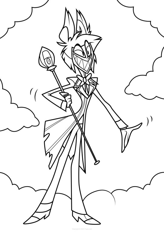 Coloring page Hazbin Hotel Alastor