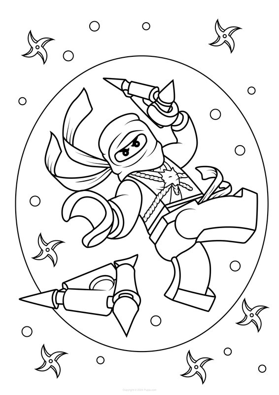 Ninjago Throwing Stars coloring page for children