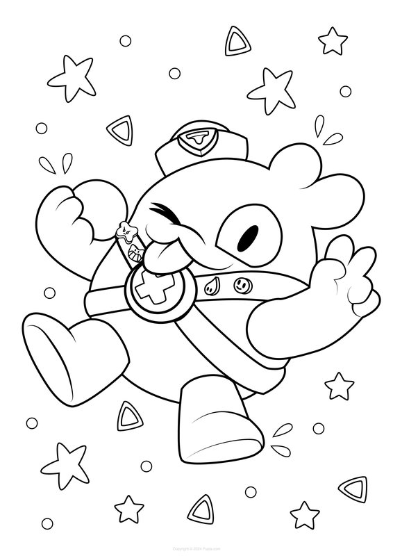Brawl Stars Squeak coloring page for children