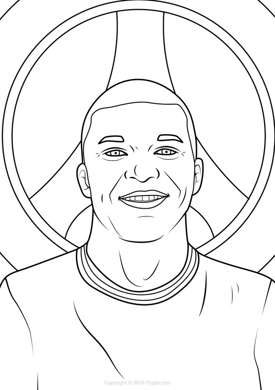 Coloring Page Mbappe Paris Saint Germain Logo