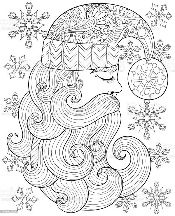 Volwassenen Kerstman coloring page for children