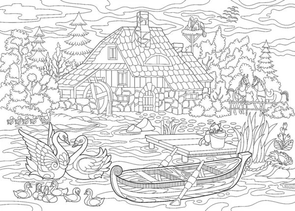 Adult Coloring Pages Beautiful Scenery