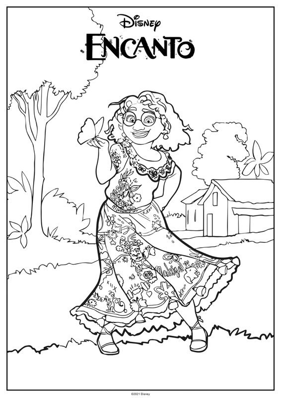 Coloring Page Encanto Mirabel Madrigal for Home