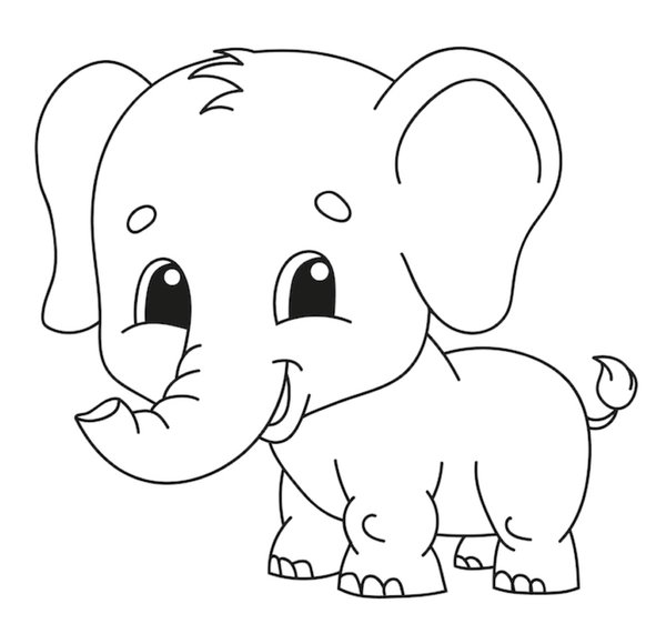 Coloring Page Baby Elephant