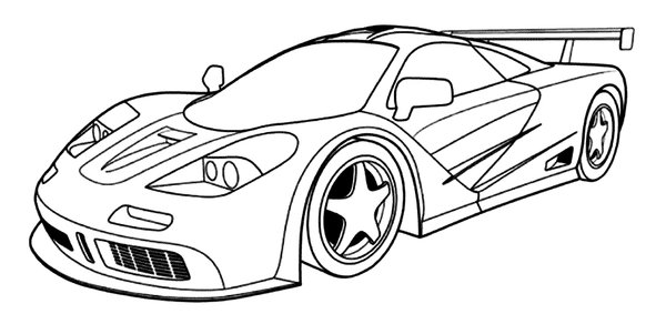 Coloring Page: Sports Racing Car