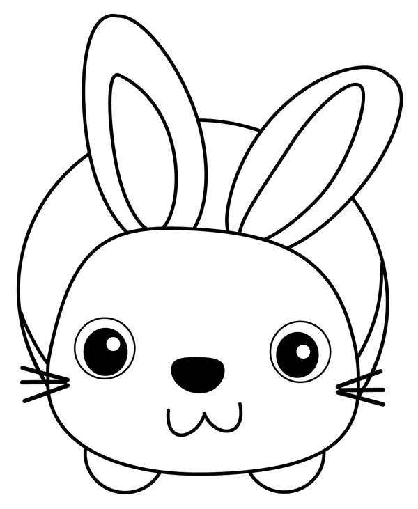 Cute Simple Rabbit Coloring Page