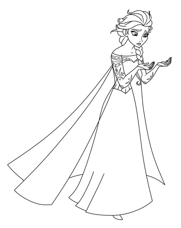 Coloring Page Frozen Elsa Unhappy