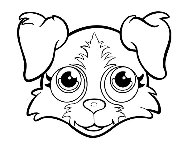 Coloring Page Puppy Pet Parade Head