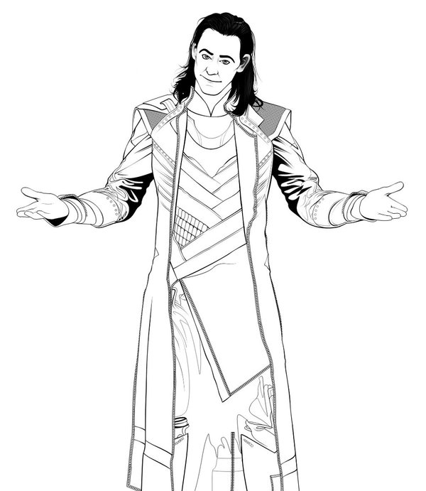 Coloring Page Avengers Loki
