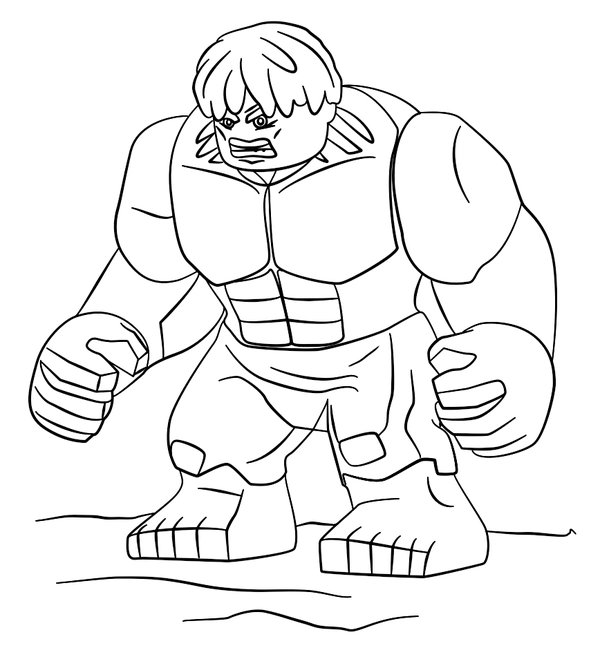 Coloring page Lego Hulk