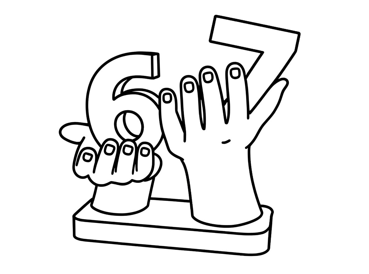 Kleurplaat van 6 7 kleurplaat, variant 1