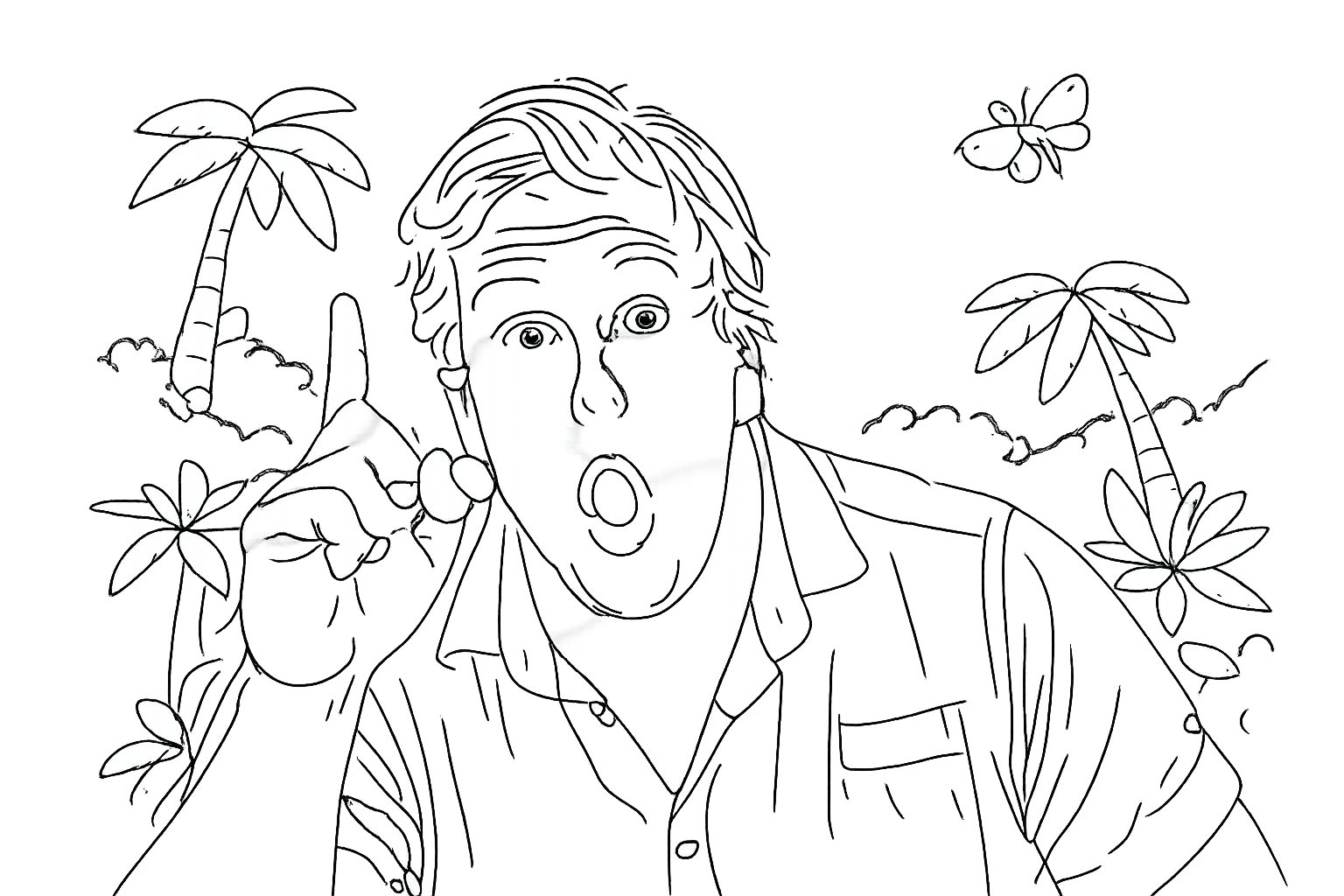 Holy Moly Freek Vonk kleurplaat - zwart-wit lijntekening