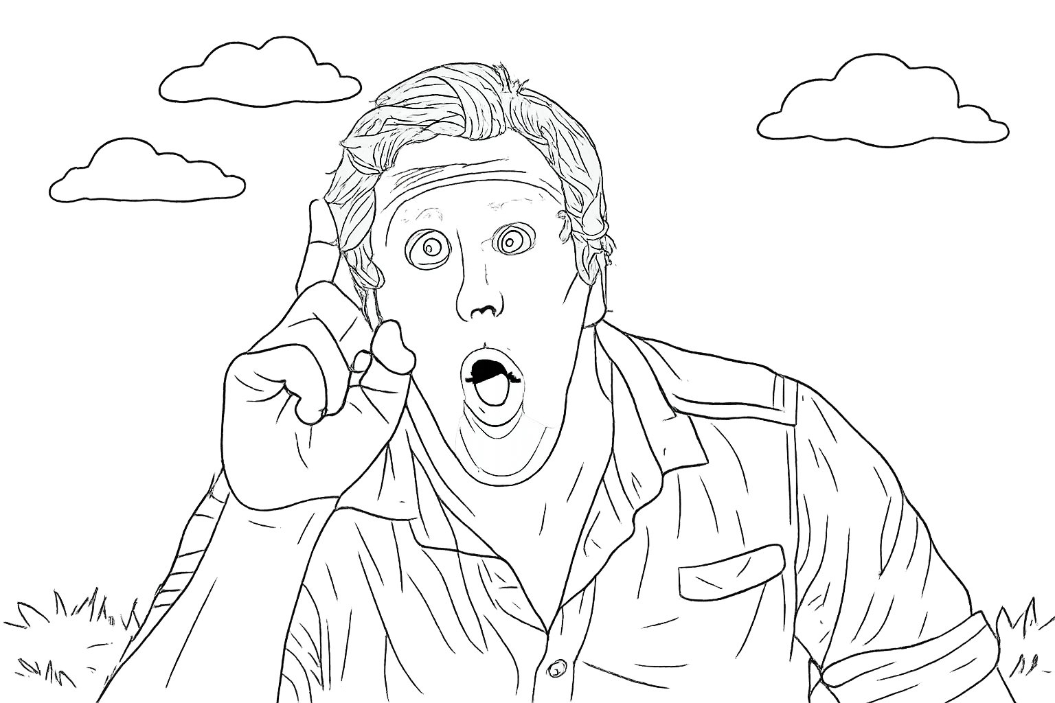 Holy Moly Freek Vonk kleurplaat - zwart-wit lijntekening