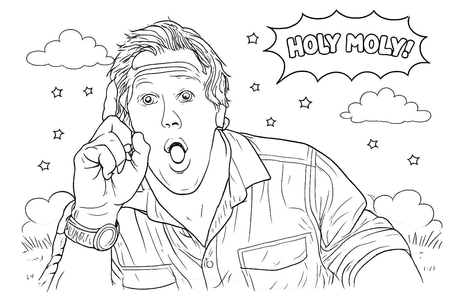 Holy Moly Freek Vonk kleurplaat - zwart-wit lijntekening