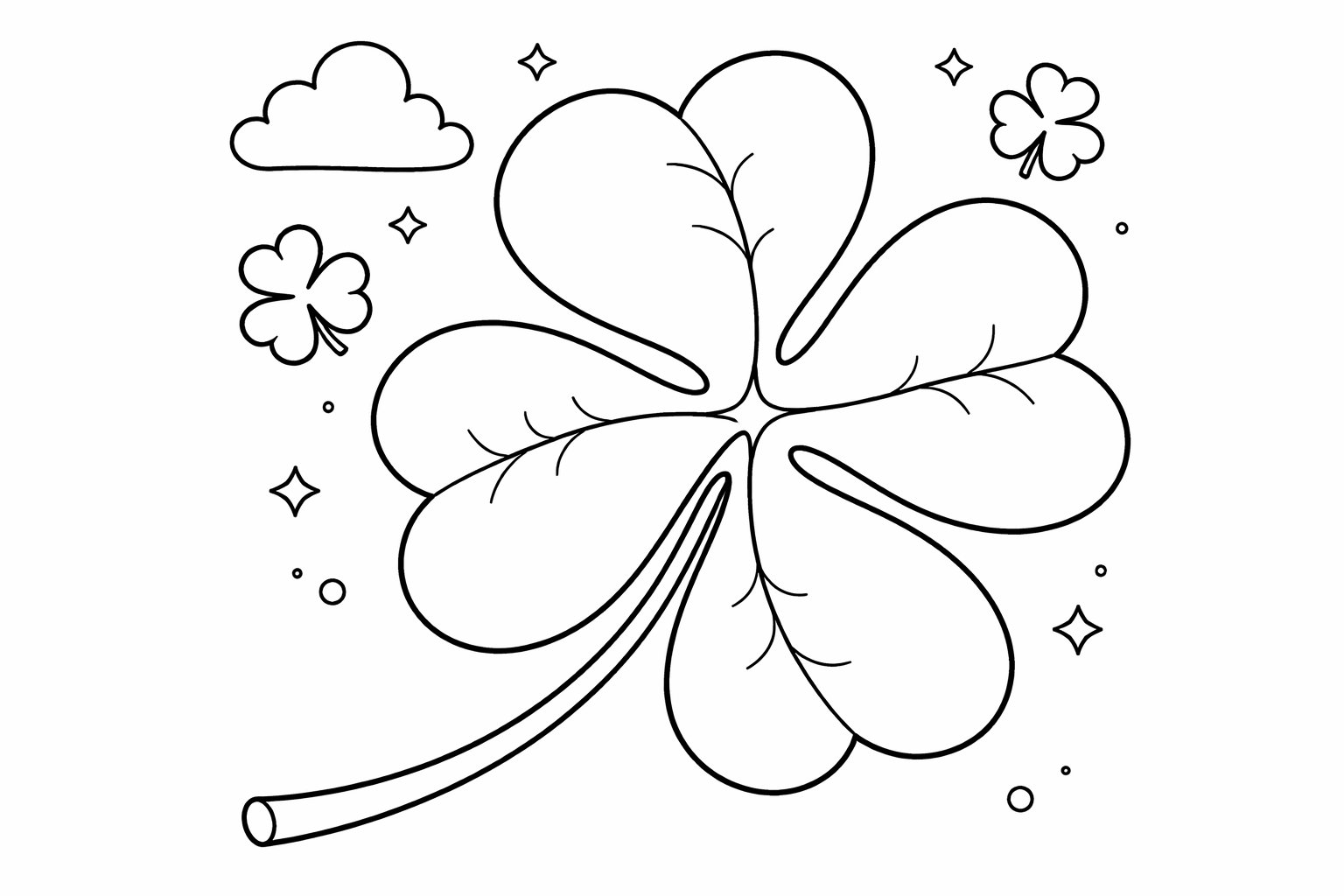 st patrick's day kleurplaat - zwart-wit lijntekening