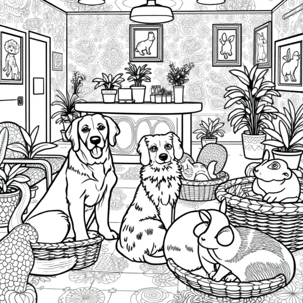 hond kat konijn cavia dierenkliniek dronten kleurplaat voor kinderen