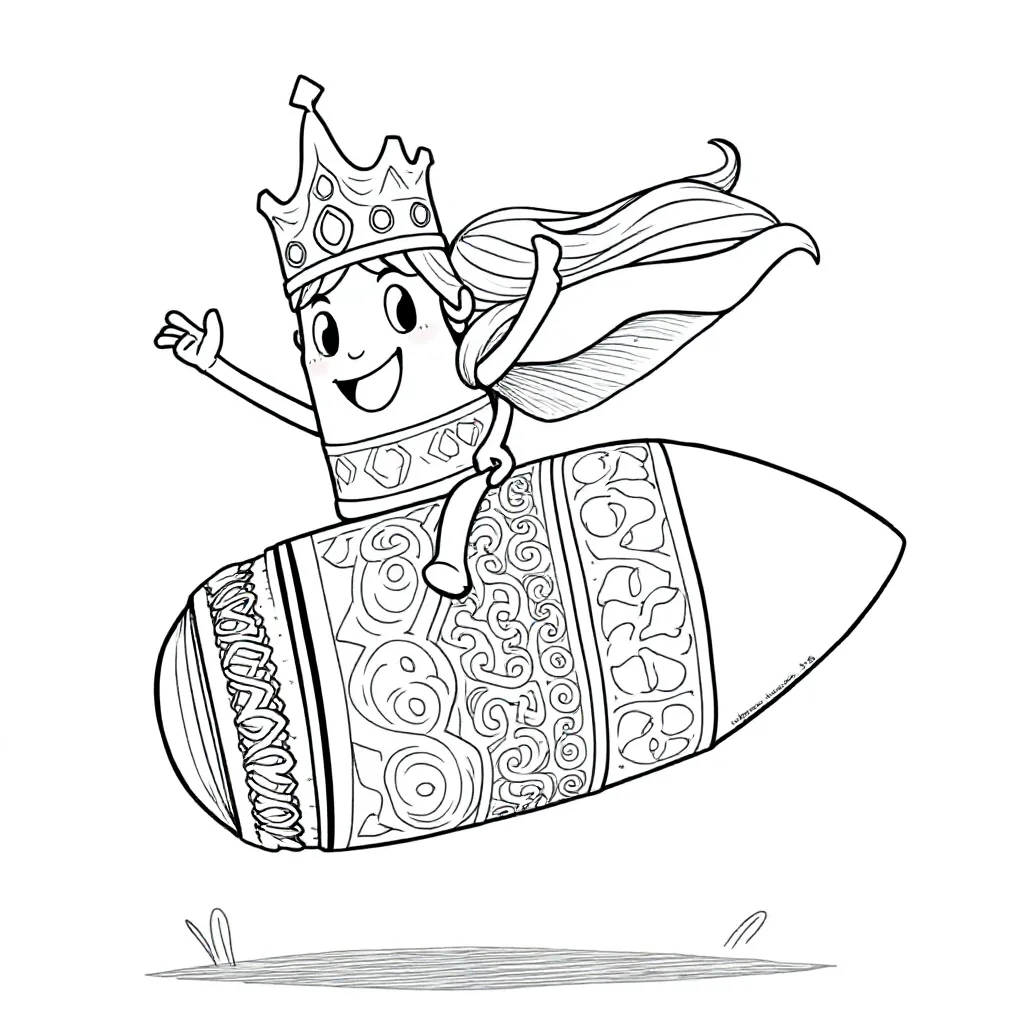 Riding the bullet king kleurplaat voor kinderen