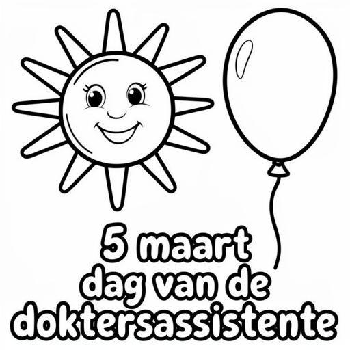 zon, ballon, spotlight kleurplaat voor kinderen