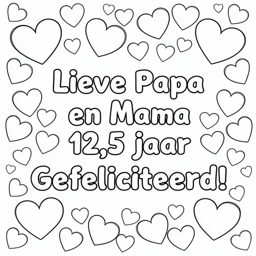 Hartjes kleurplaat voor kinderen