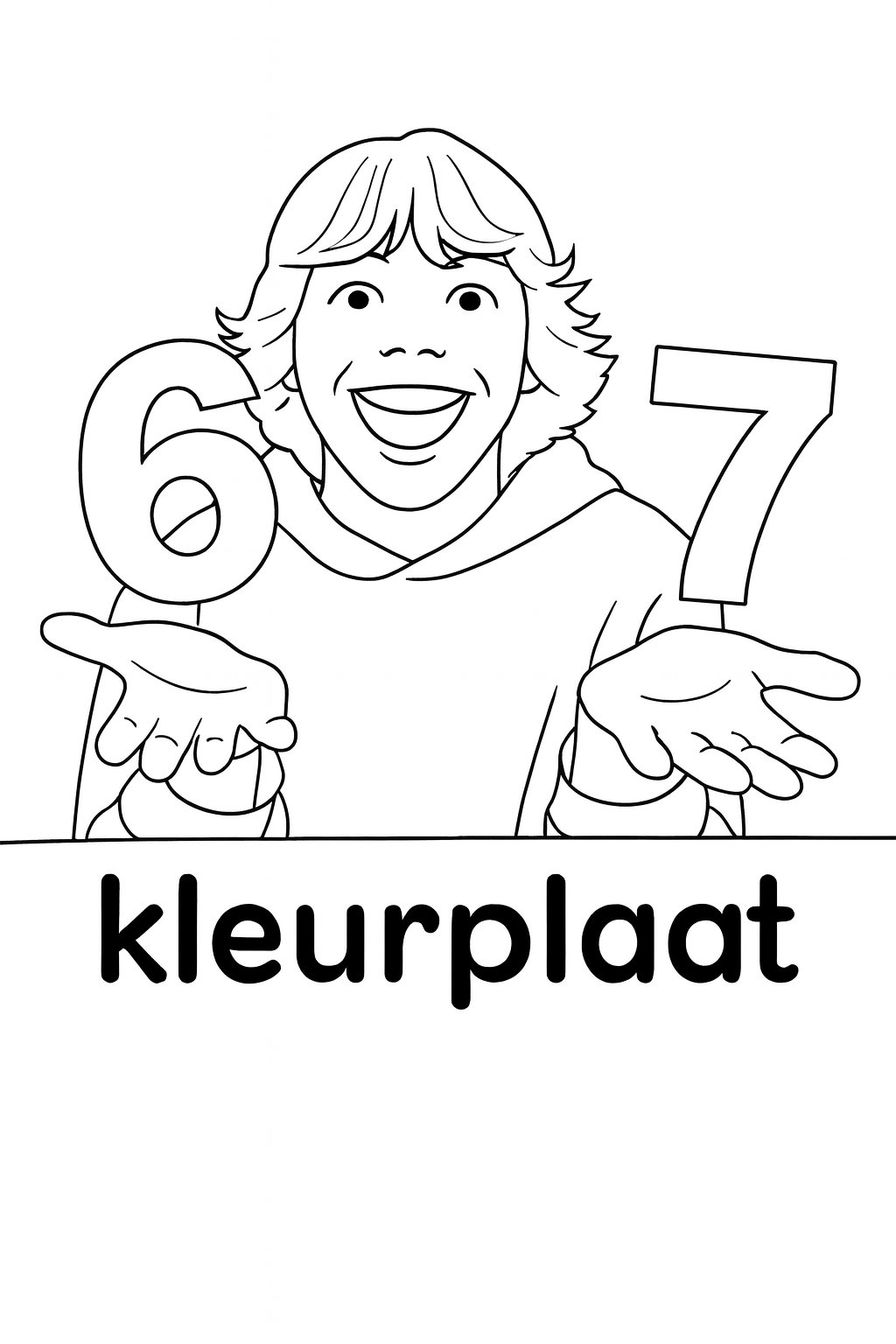 Kleurplaat van 6 7 kleurplaat, variant 4