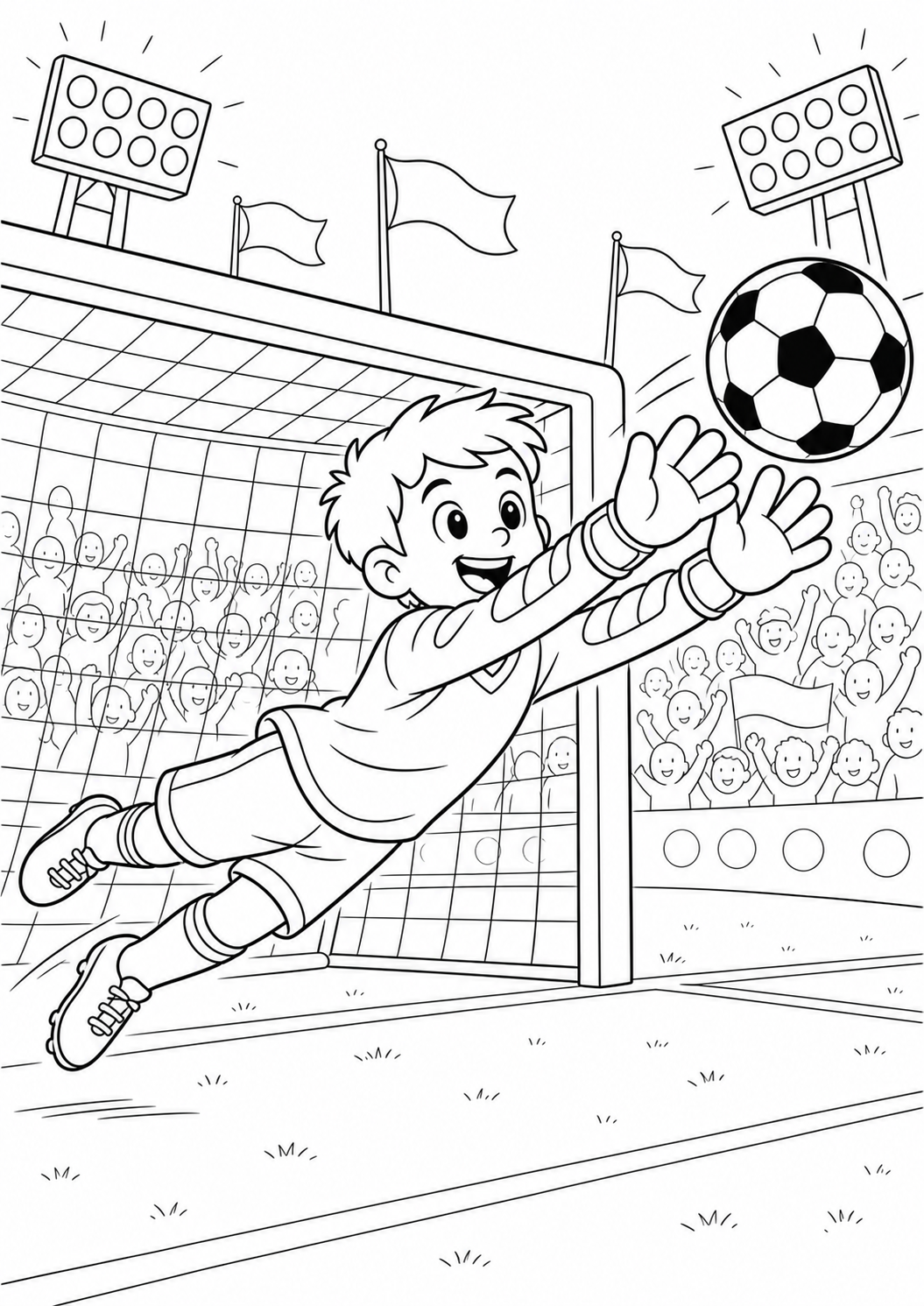 WK voetbal keeper kleurplaat