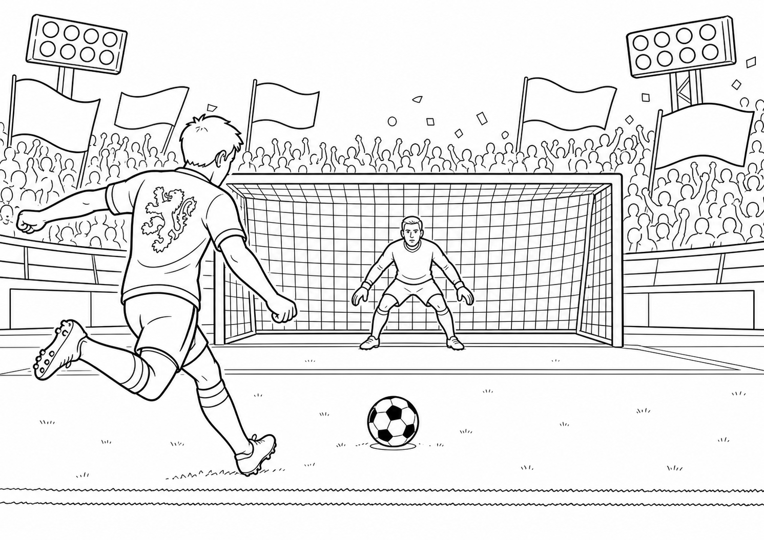 Nederland penalty op het WK kleurplaat